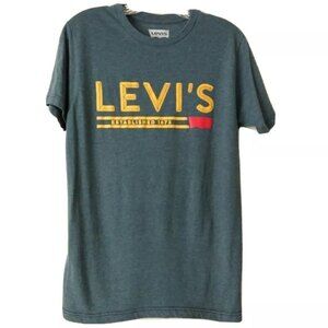 Levi's Tee Shirt Gray Short Logo Spell-out Casual S